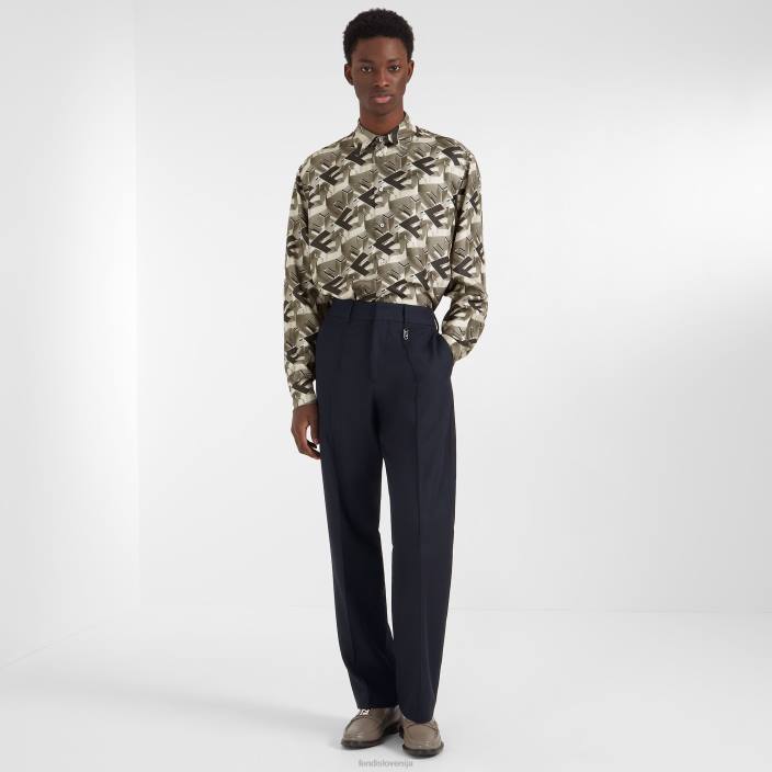 moški usnjene natikače bež Fendi čevlje Z68L2244