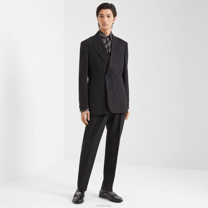 moški usnjene natikače Črna Fendi čevlje Z68L2289