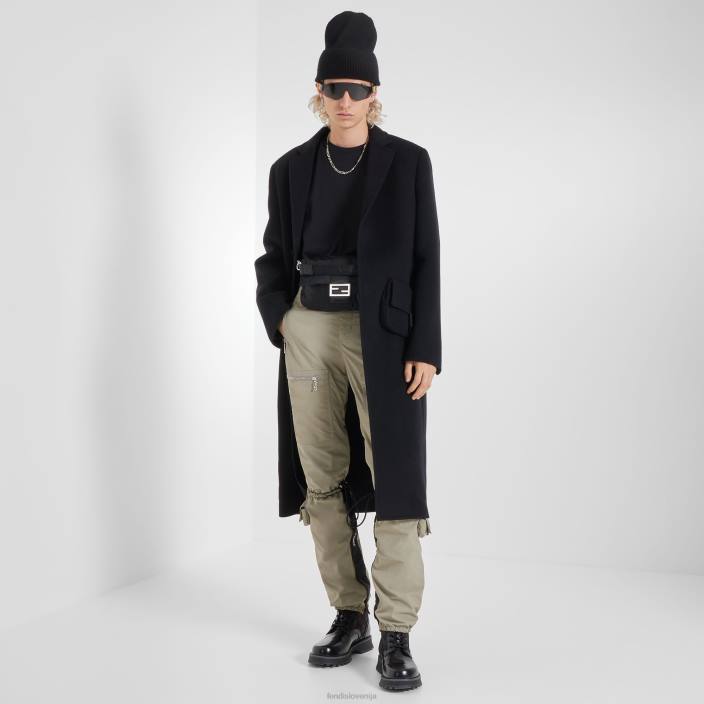 moški usnjeni kolesarski čevlji Črna Fendi čevlje Z68L2220