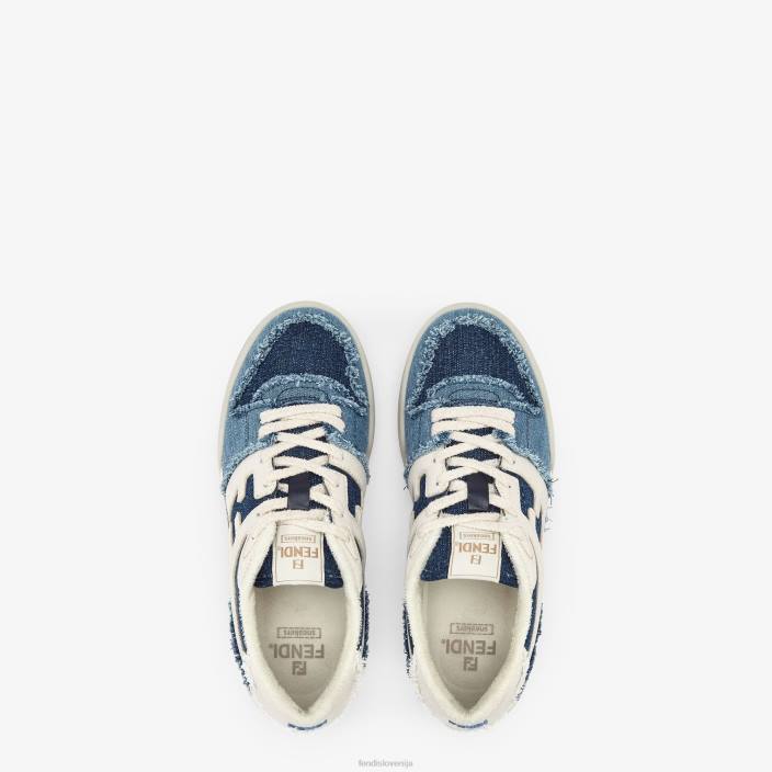 moški denim nizke majice modra Fendi čevlje Z68L2239