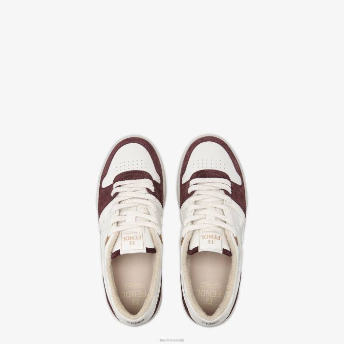 moški nizke hlače iz semiša v bordo barvi rdeča Fendi čevlje Z68L2305