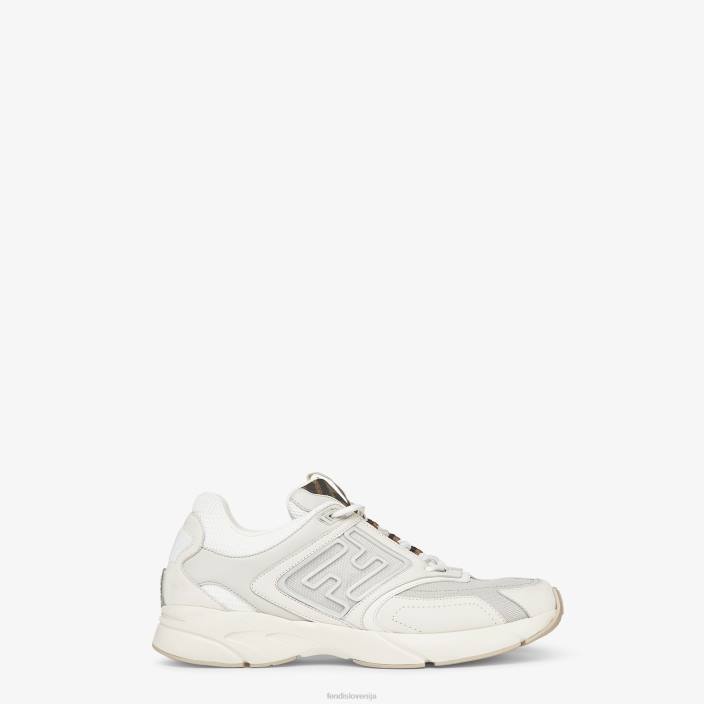 moški nizke majice iz usnja nubuk bela Fendi čevlje Z68L2301