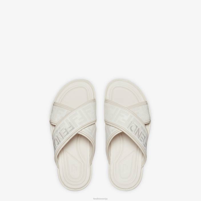 moški diapozitivi iz blaga bela Fendi čevlje Z68L2279