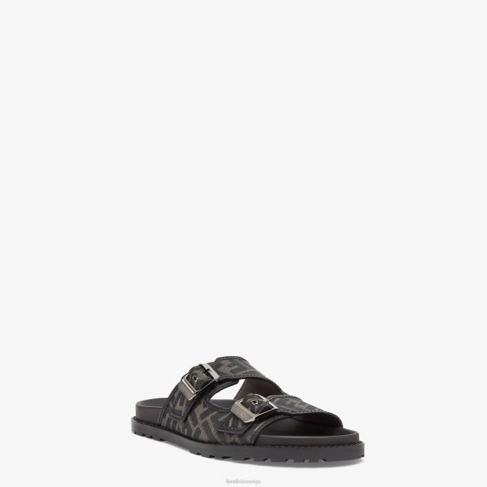 moški sandali iz usnja in blaga Črna Fendi čevlje Z68L2225