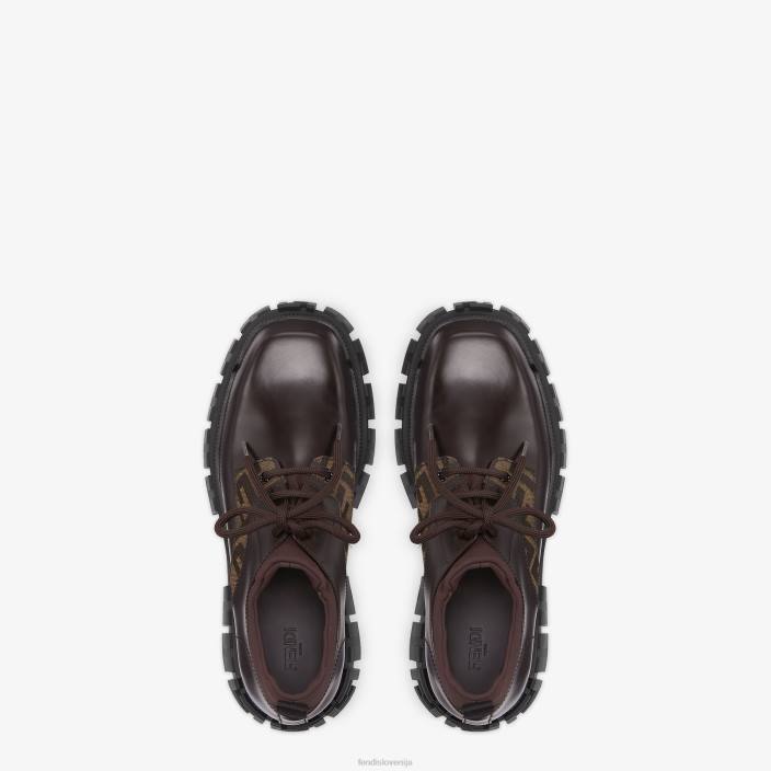 moški usnjena vezalka rjav Fendi čevlje Z68L2310