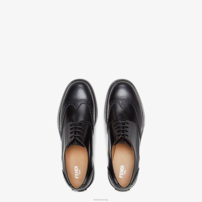 moški usnjene vezalke Črna Fendi čevlje Z68L2300