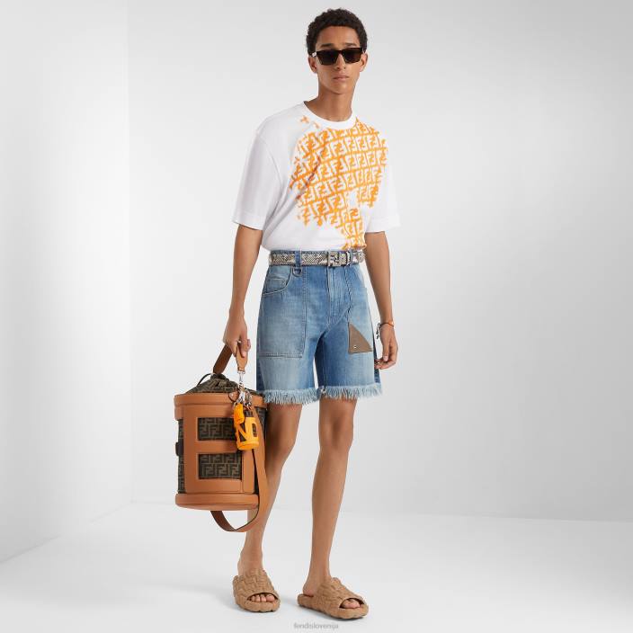 moški bucket bag usnjeni čar oranžna Fendi dodatki Z68L2419