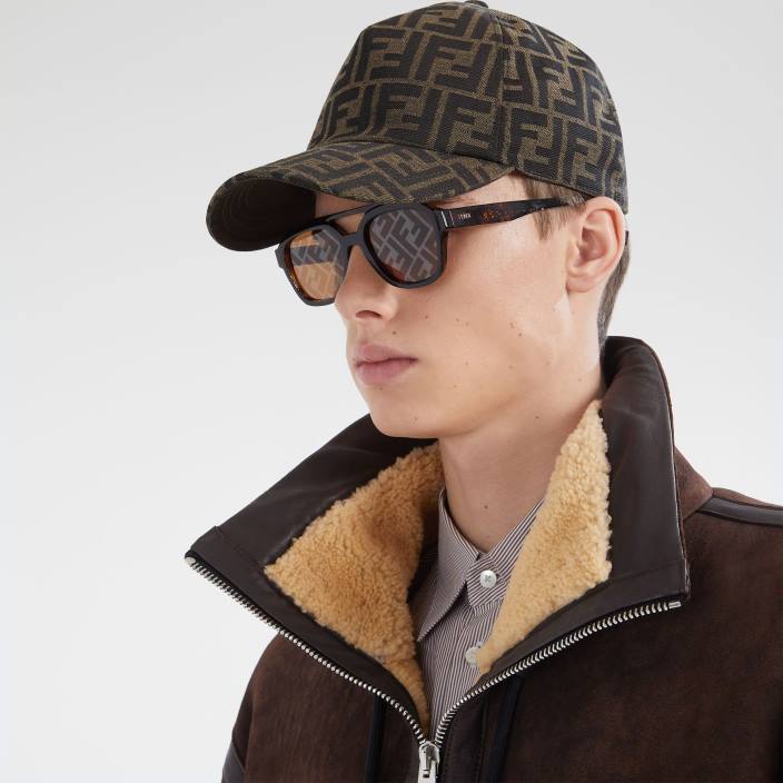 moški baseball kapa iz blaga rjav Fendi dodatki Z68L2325
