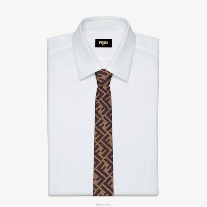 moški svilena kravata rjav Fendi dodatki Z68L2367