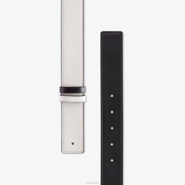 moški senčni usnjeni dvostranski pas siva Fendi dodatki Z68L2553