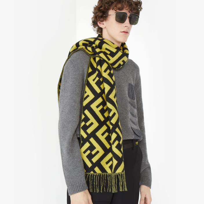 moški šal iz kašmirja večbarvna Fendi dodatki Z68L2536