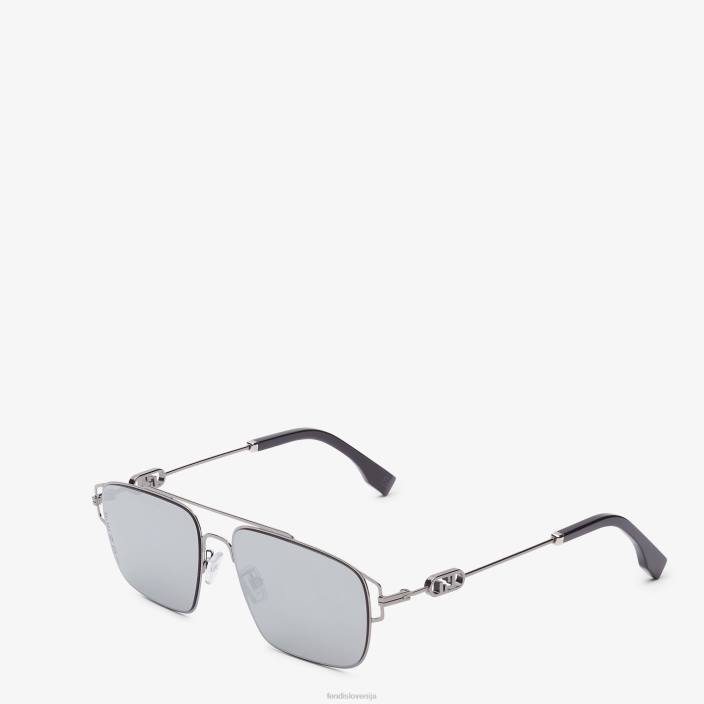 moški kovinska sončna očala iz rutenija z zrcalnimi stekli Črna Fendi dodatki Z68L2444