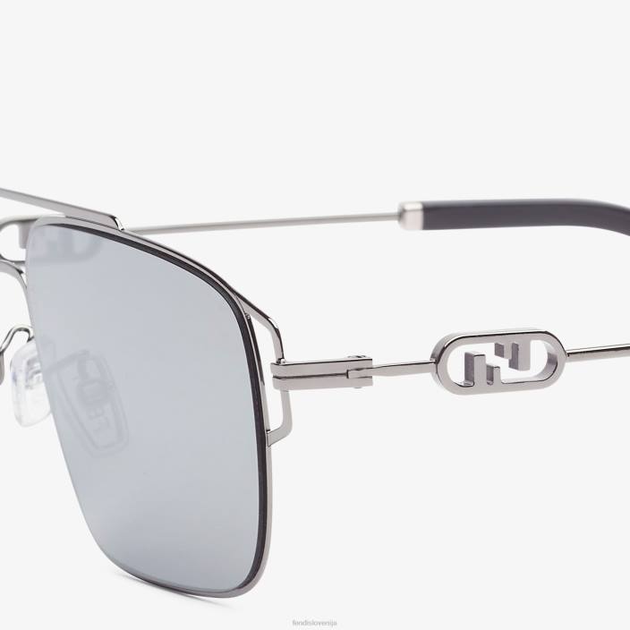 moški kovinska sončna očala iz rutenija z zrcalnimi stekli Črna Fendi dodatki Z68L2444