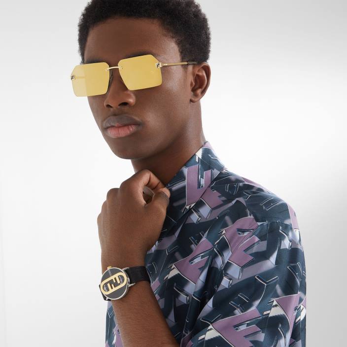 moški kovinska sončna očala zlato Fendi dodatki Z68L2355