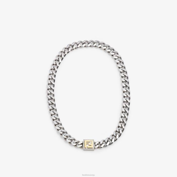 moški paladij in kolona ogrlica zlato Fendi nakit Z68L2697
