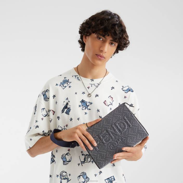 moški kovinski obroč rutenij Fendi nakit Z68L2701