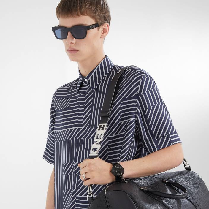 moški kovinski obroč srebro Fendi nakit Z68L2684