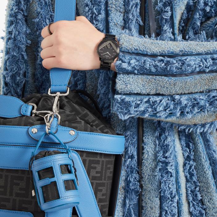 moški signature ring prstan rutenij Fendi nakit Z68L2712