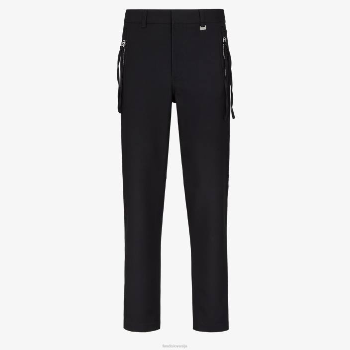 moški bombažne hlače Črna Fendi oblačila Z68L2055