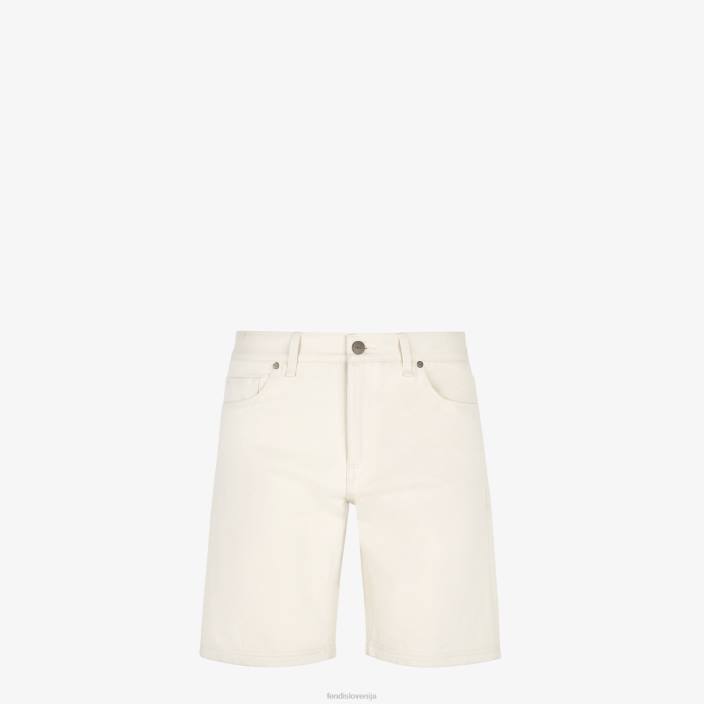 moški denim hlače bela Fendi oblačila Z68L2135