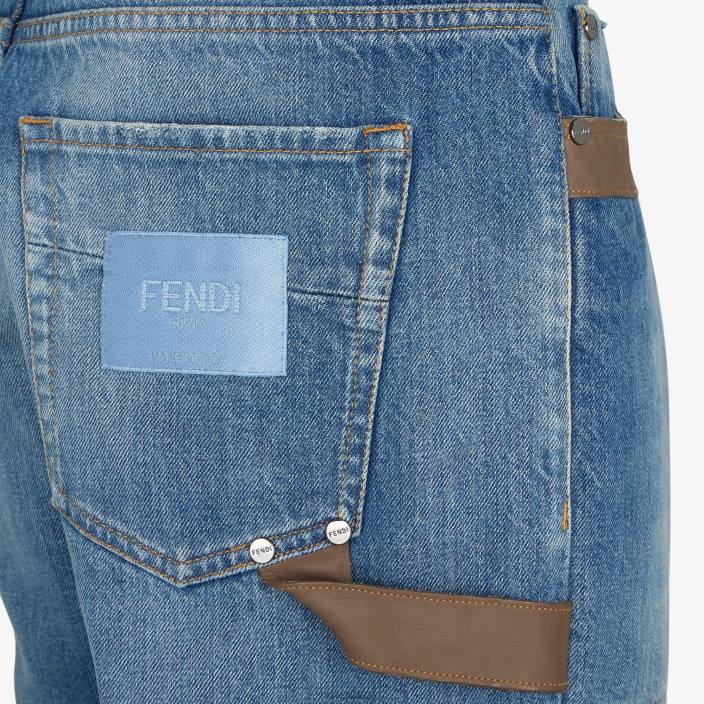 moški denim hlače modra Fendi oblačila Z68L2021