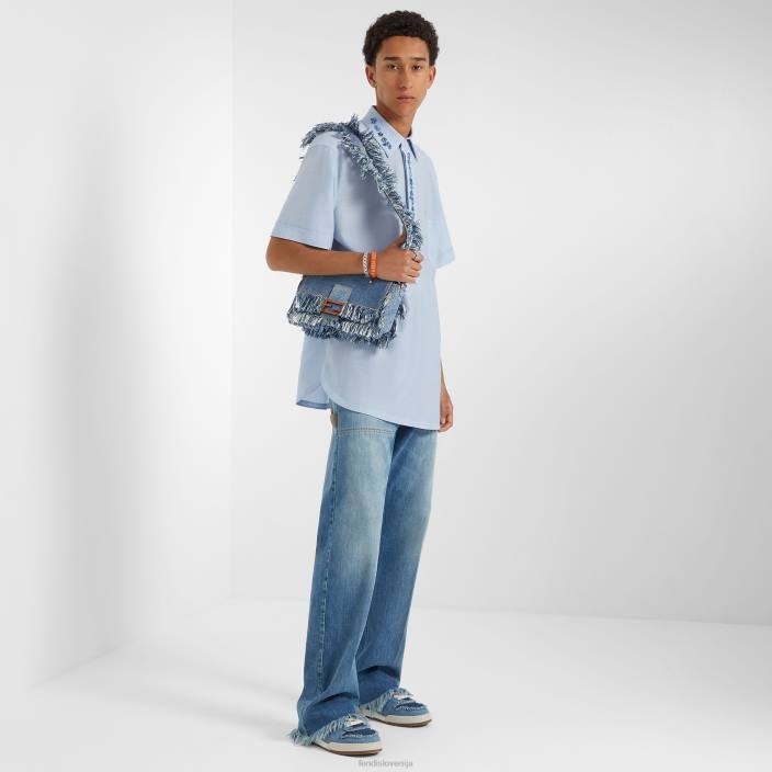 moški denim hlače modra Fendi oblačila Z68L2021