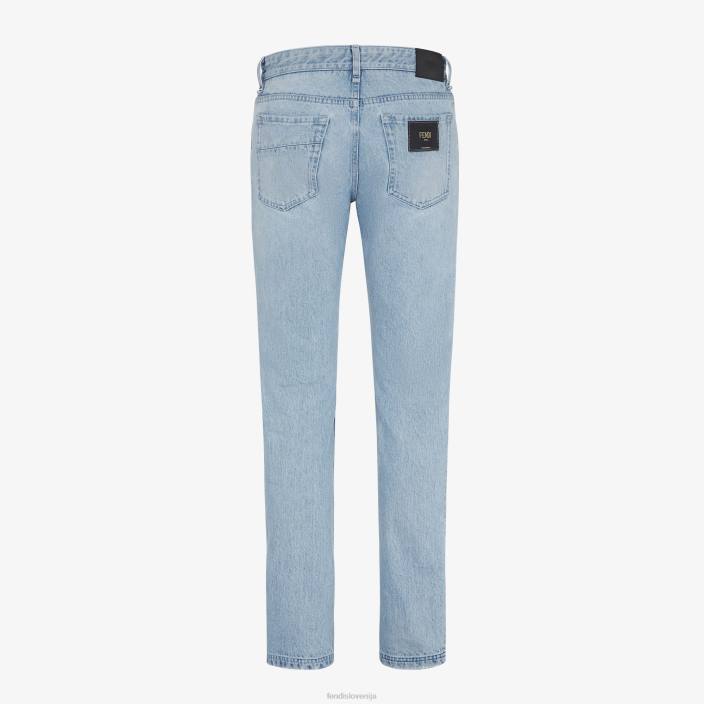 moški denim kavbojke modra Fendi oblačila Z68L2037