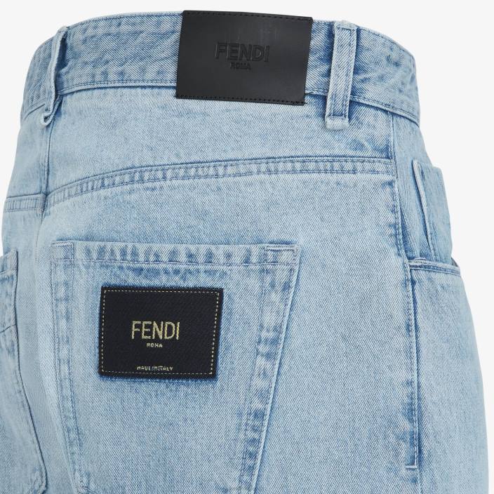 moški denim kavbojke modra Fendi oblačila Z68L2048