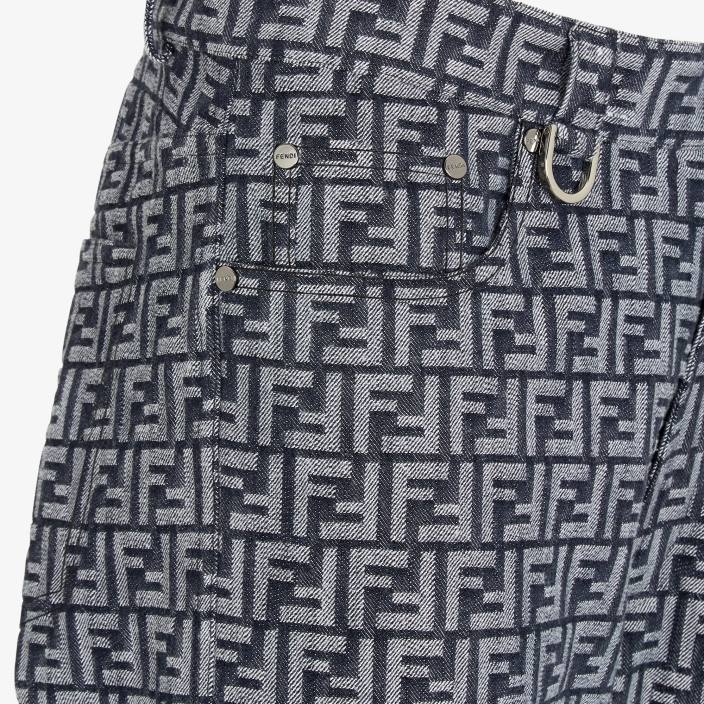 moški ff denim hlače modra Fendi oblačila Z68L2040