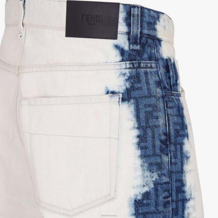 moški kavbojke iz beljenega jeansa modra Fendi oblačila Z68L2025