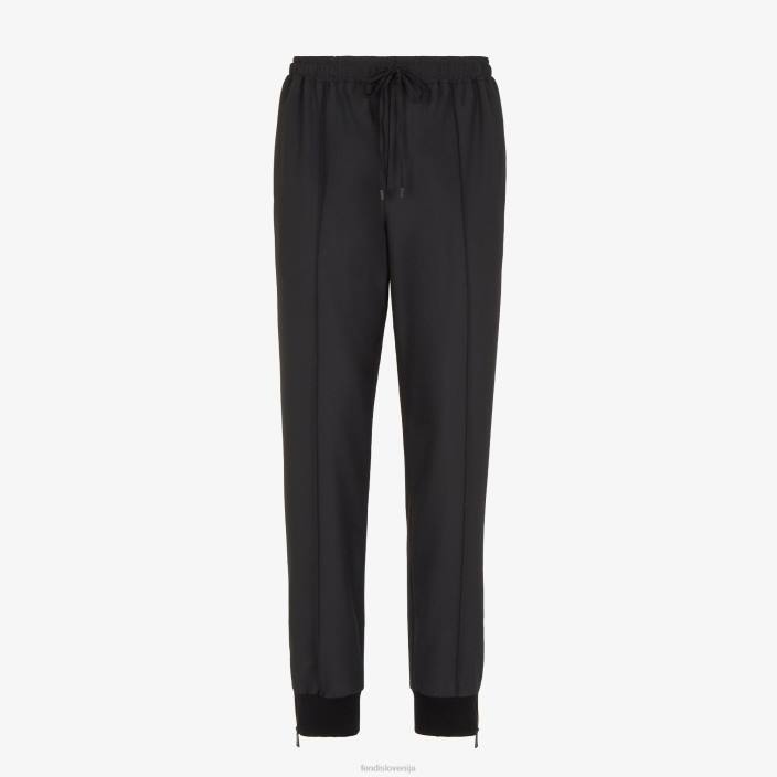 moški volnene hlače Črna Fendi oblačila Z68L2091