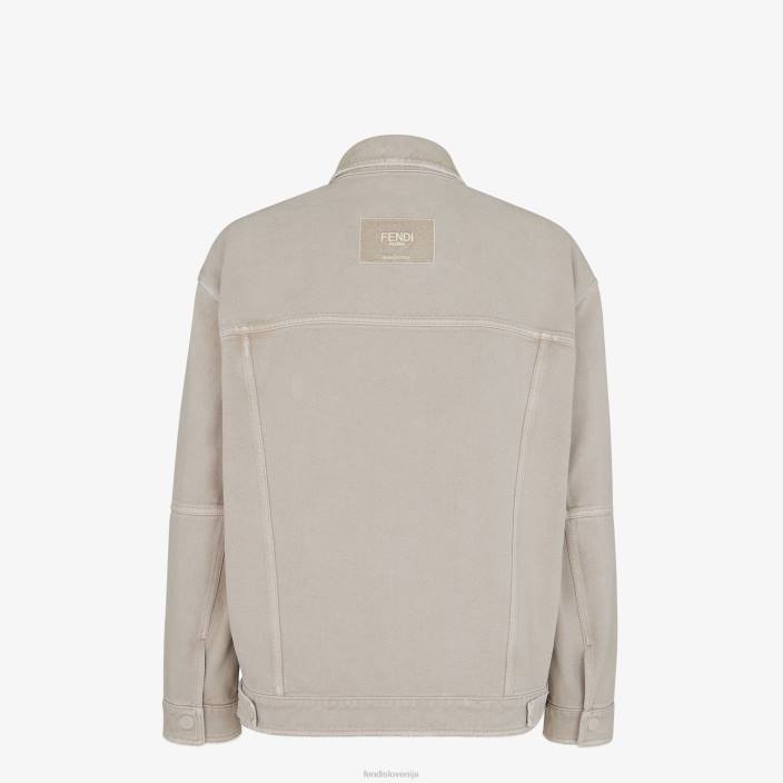 moški Denim jakna bež Fendi oblačila Z68L1929