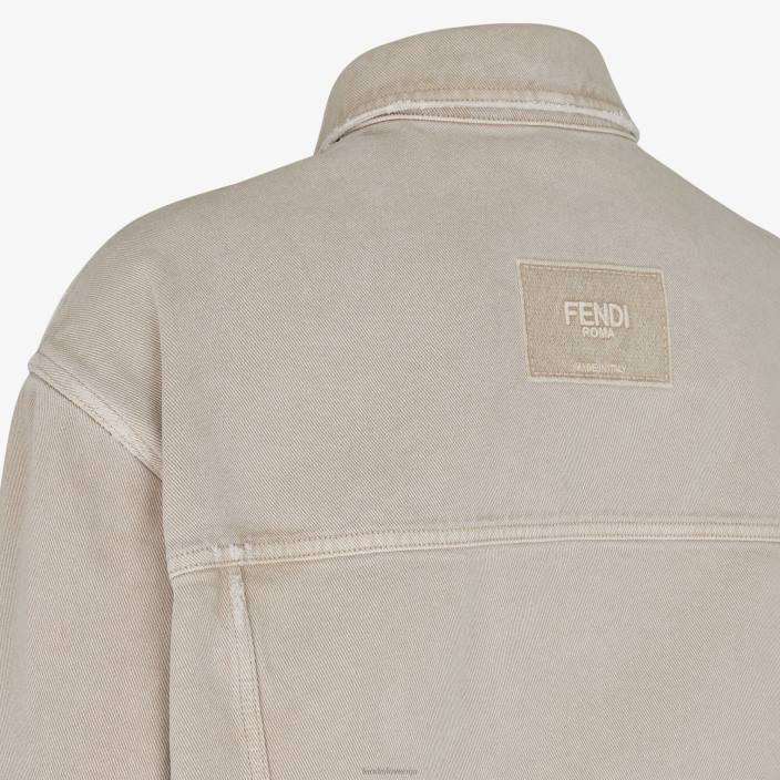 moški Denim jakna bež Fendi oblačila Z68L1929