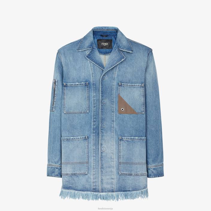 moški Denim jakna modra Fendi oblačila Z68L2020
