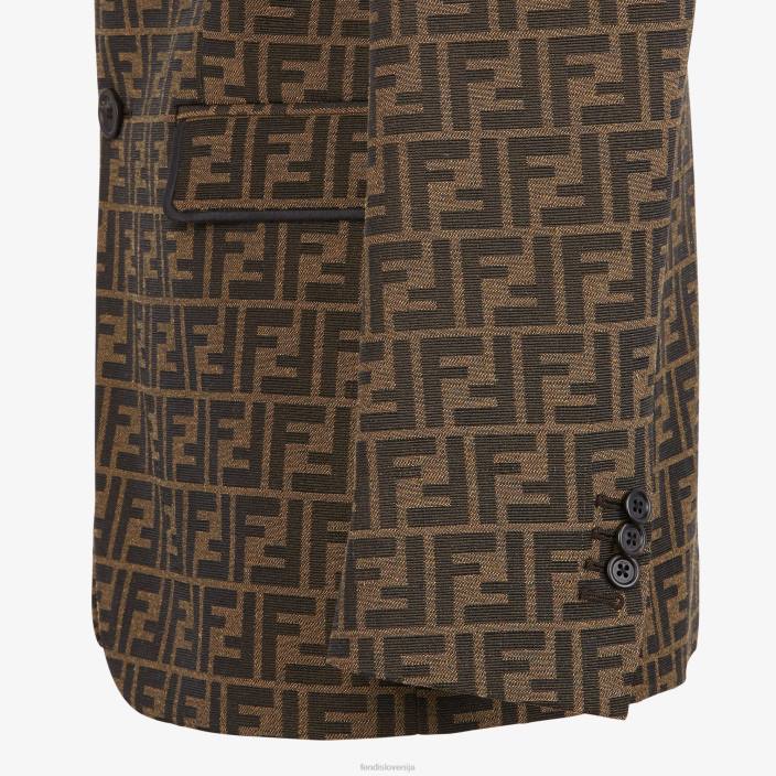 moški blazer iz blaga rjav Fendi oblačila Z68L2062