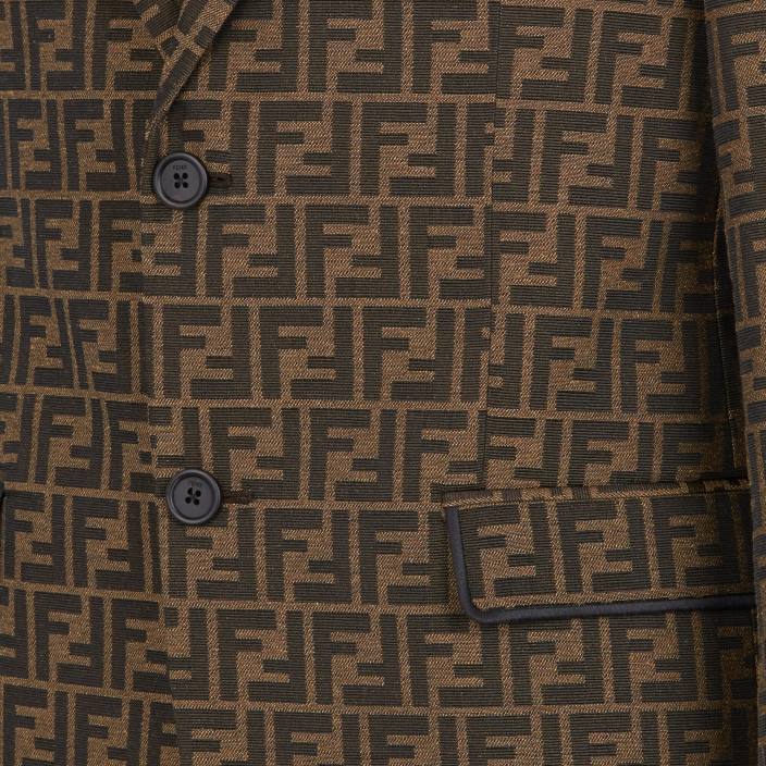 moški blazer iz blaga rjav Fendi oblačila Z68L2062