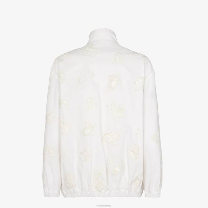 moški bombažna jakna bela Fendi oblačila Z68L1939