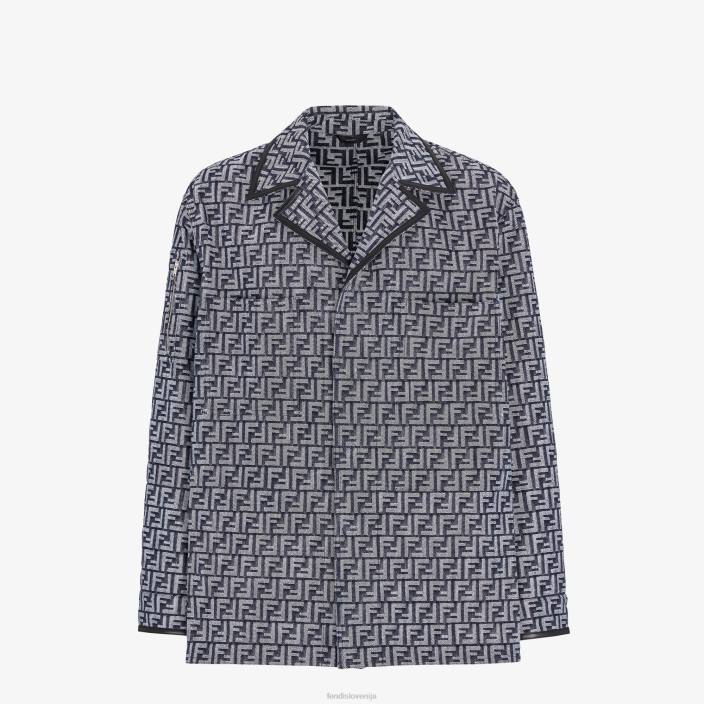 moški ff denim jakna modra Fendi oblačila Z68L2039
