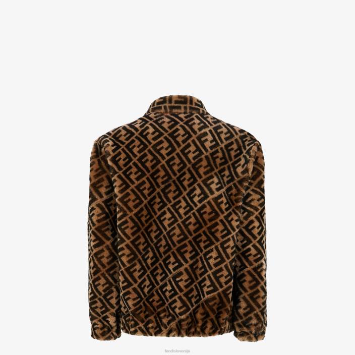 moški jakna iz striženega materiala rjav Fendi oblačila Z68L2153