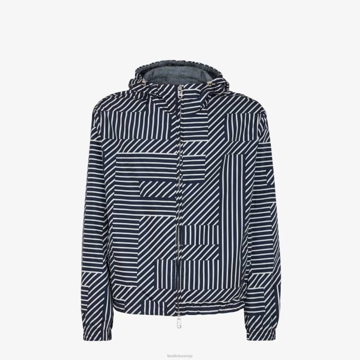 moški jakna iz tehnološke tkanine modra Fendi oblačila Z68L1920