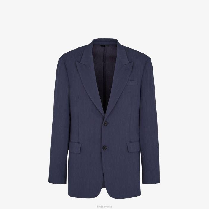 moški jakna iz viskoze modra Fendi oblačila Z68L1940