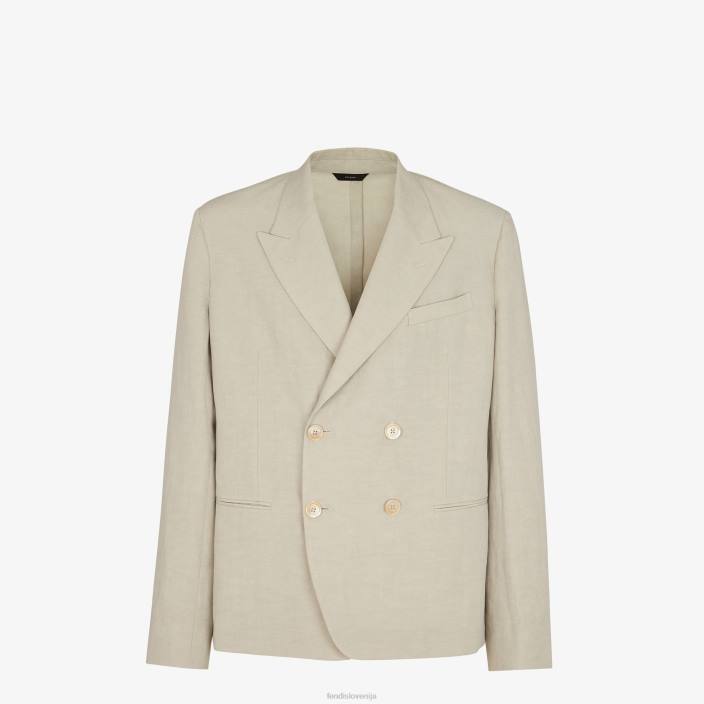 moški lanena jakna siva Fendi oblačila Z68L1914