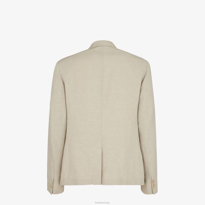 moški lanena jakna siva Fendi oblačila Z68L1914