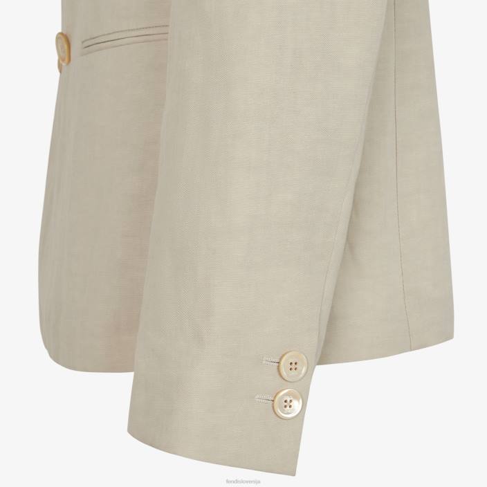 moški lanena jakna siva Fendi oblačila Z68L1914