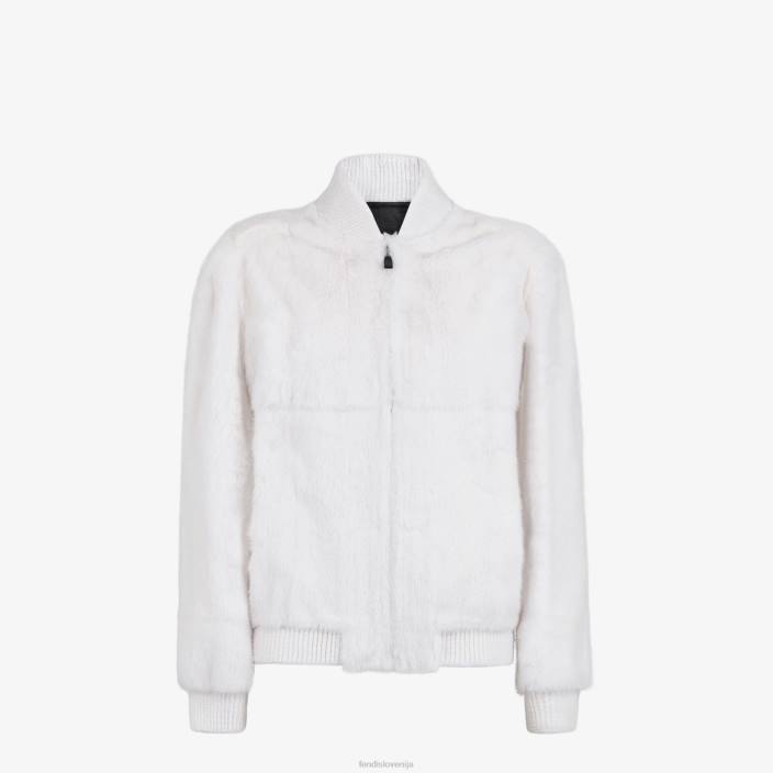 moški mink bombnik bela Fendi oblačila Z68L2177