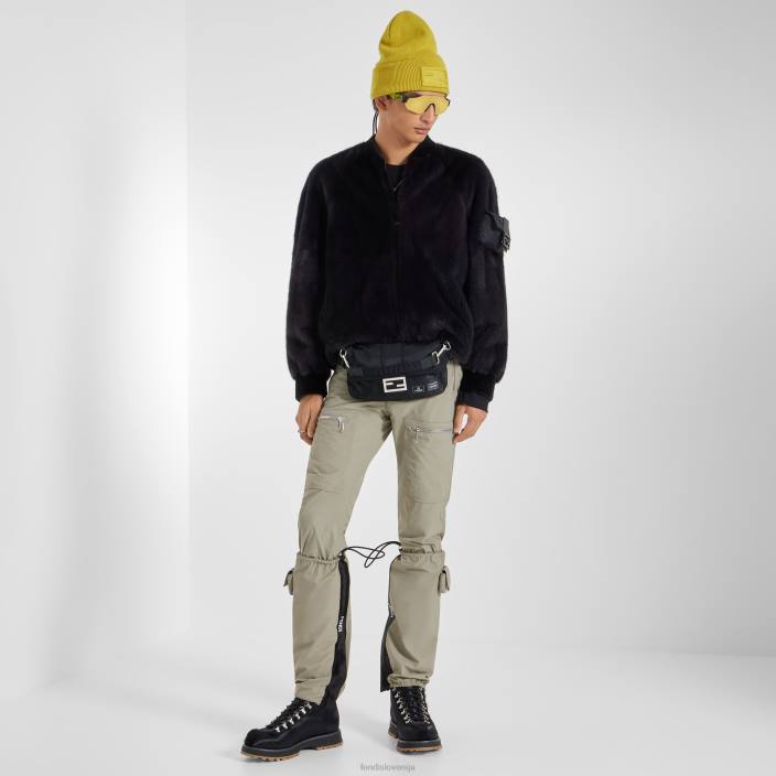 moški mink bombnik Črna Fendi oblačila Z68L2100