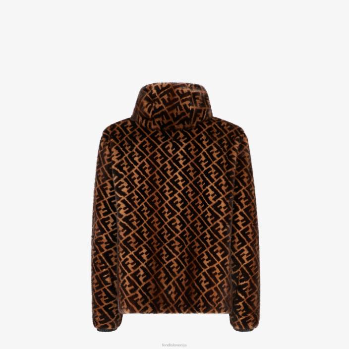 moški mink jakna rjav Fendi oblačila Z68L2182