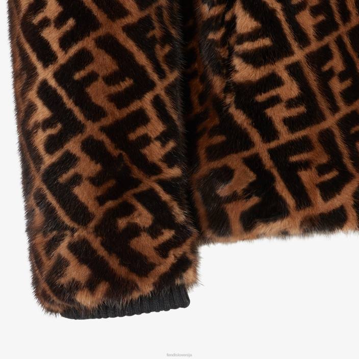 moški mink jakna rjav Fendi oblačila Z68L2182