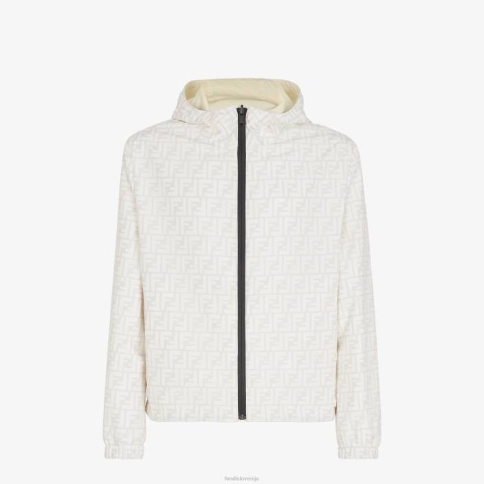 moški najlonska jakna bela Fendi oblačila Z68L2203