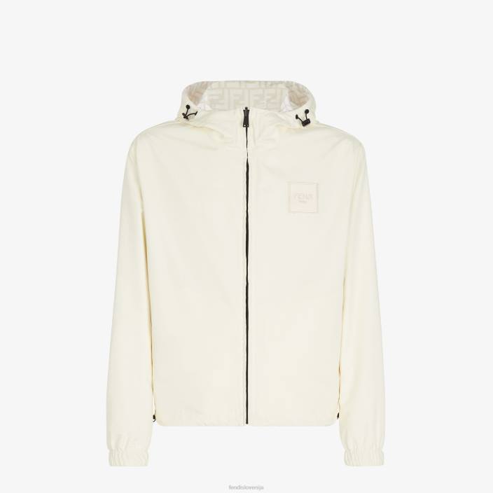 moški najlonska jakna bela Fendi oblačila Z68L2203